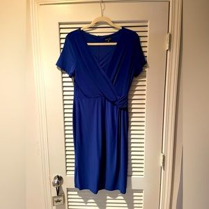Marina Midnight Blue Size Large Faux Wrap Cocktail Dress